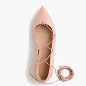 J.Crew Lace Up Pointed Toe BalletCore Flats 7.5